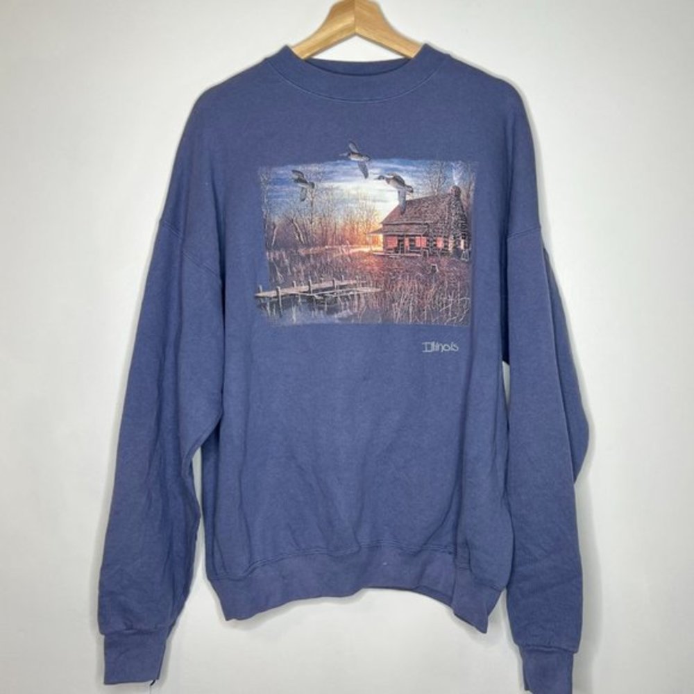 Vintage 90s Illinois crewneck sweatshirt pullover sweater XL